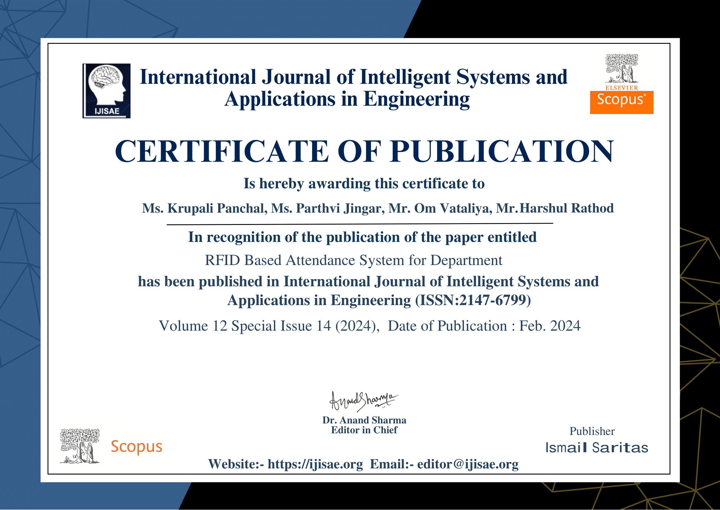 Certificate of Publication