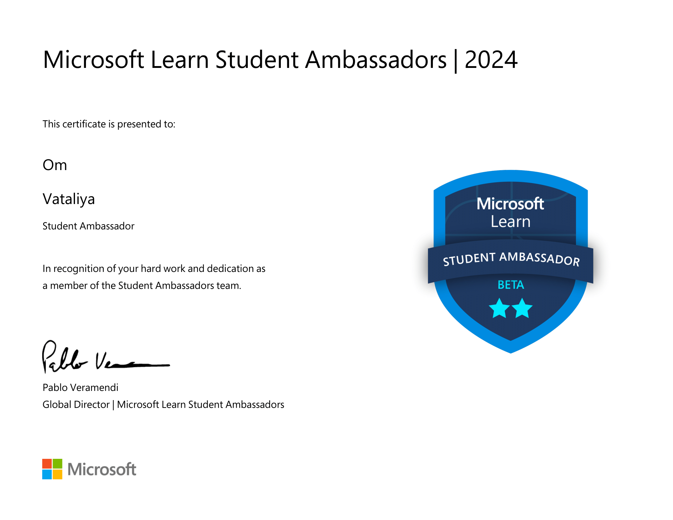 Microsoft Learn Student Ambassador
